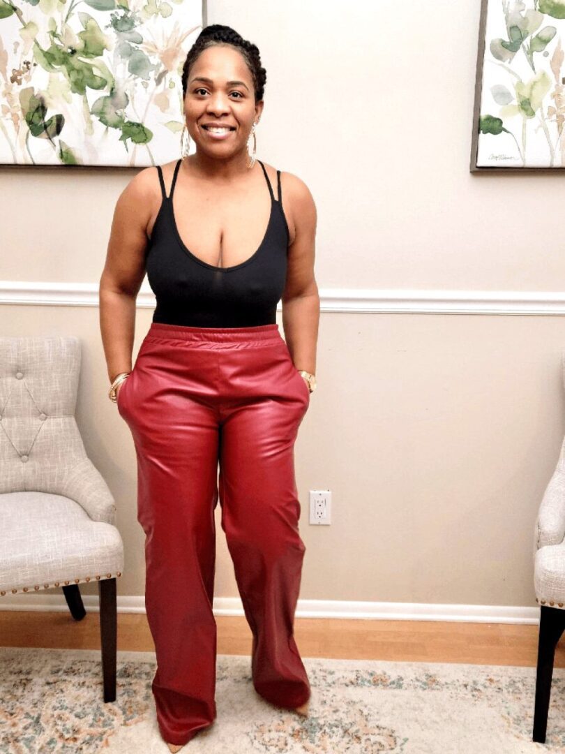 Tammy Faux-Leather Wide Leg Fashion Pants