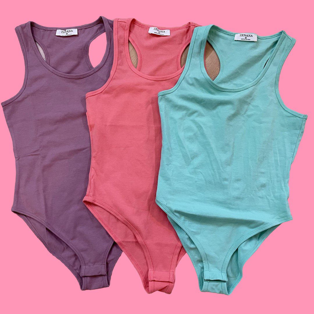 Zena Cotton Racer Back Bodysuit