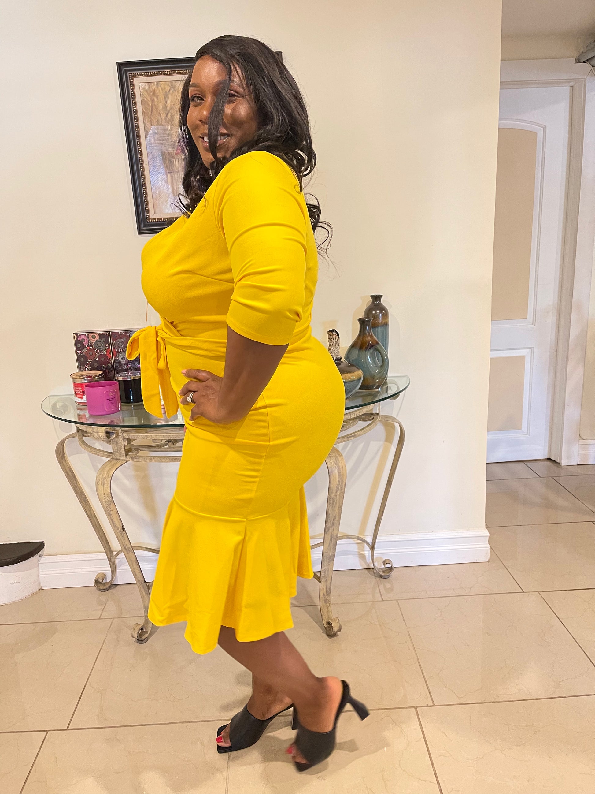 Astelle Reston Astelle V Neck Ruffle Dress – Nidys Closet