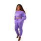 Lavender Cropped Pullover & Jogger Pants Set