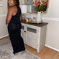 Anya Black Fringe Maxi Dress