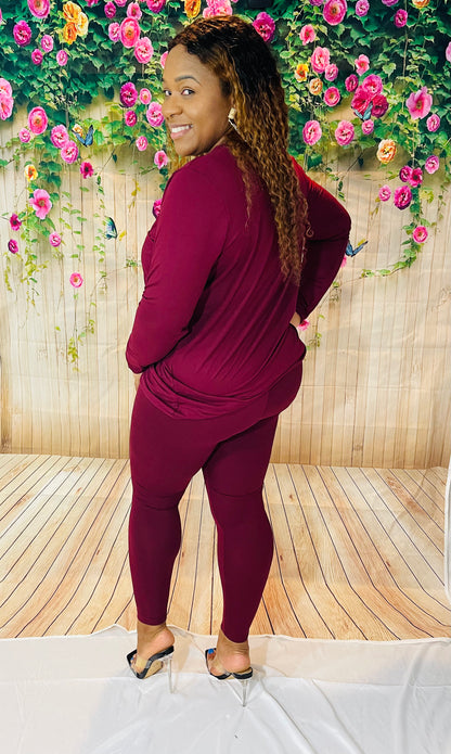 Monique Legging Set | Dk Burgundy