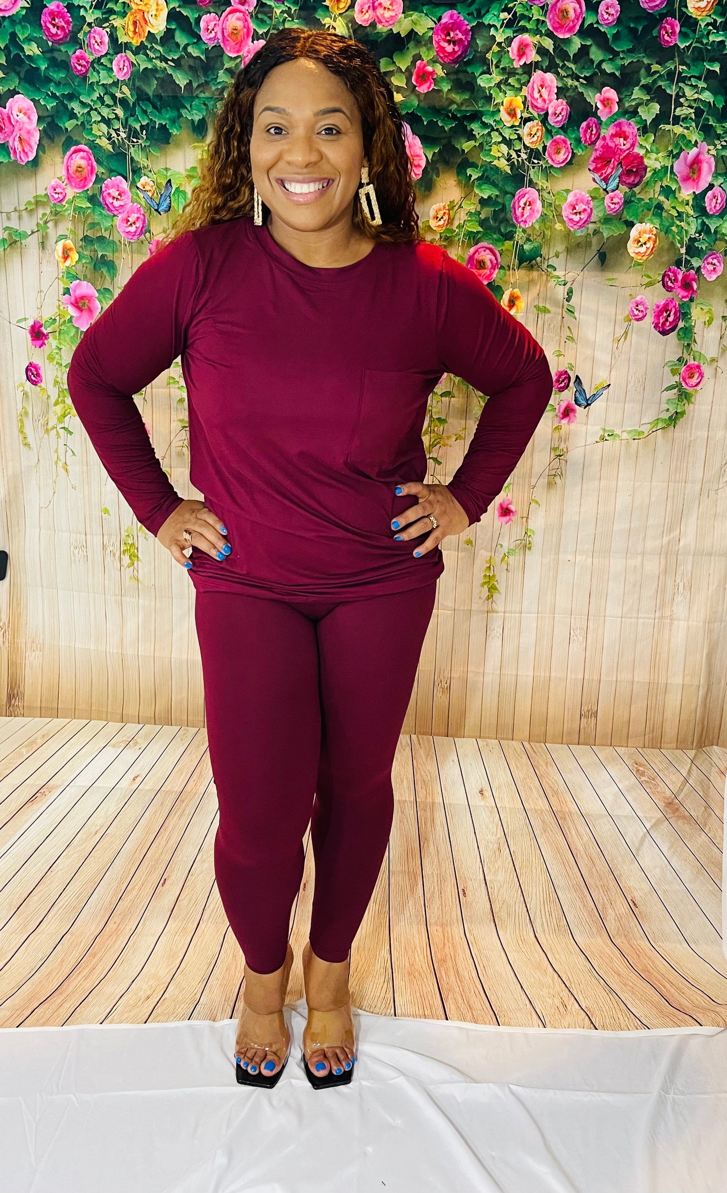 Monique Legging Set | Dk Burgundy